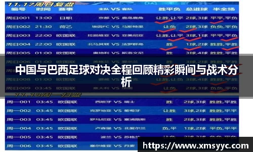 中国与巴西足球对决全程回顾精彩瞬间与战术分析